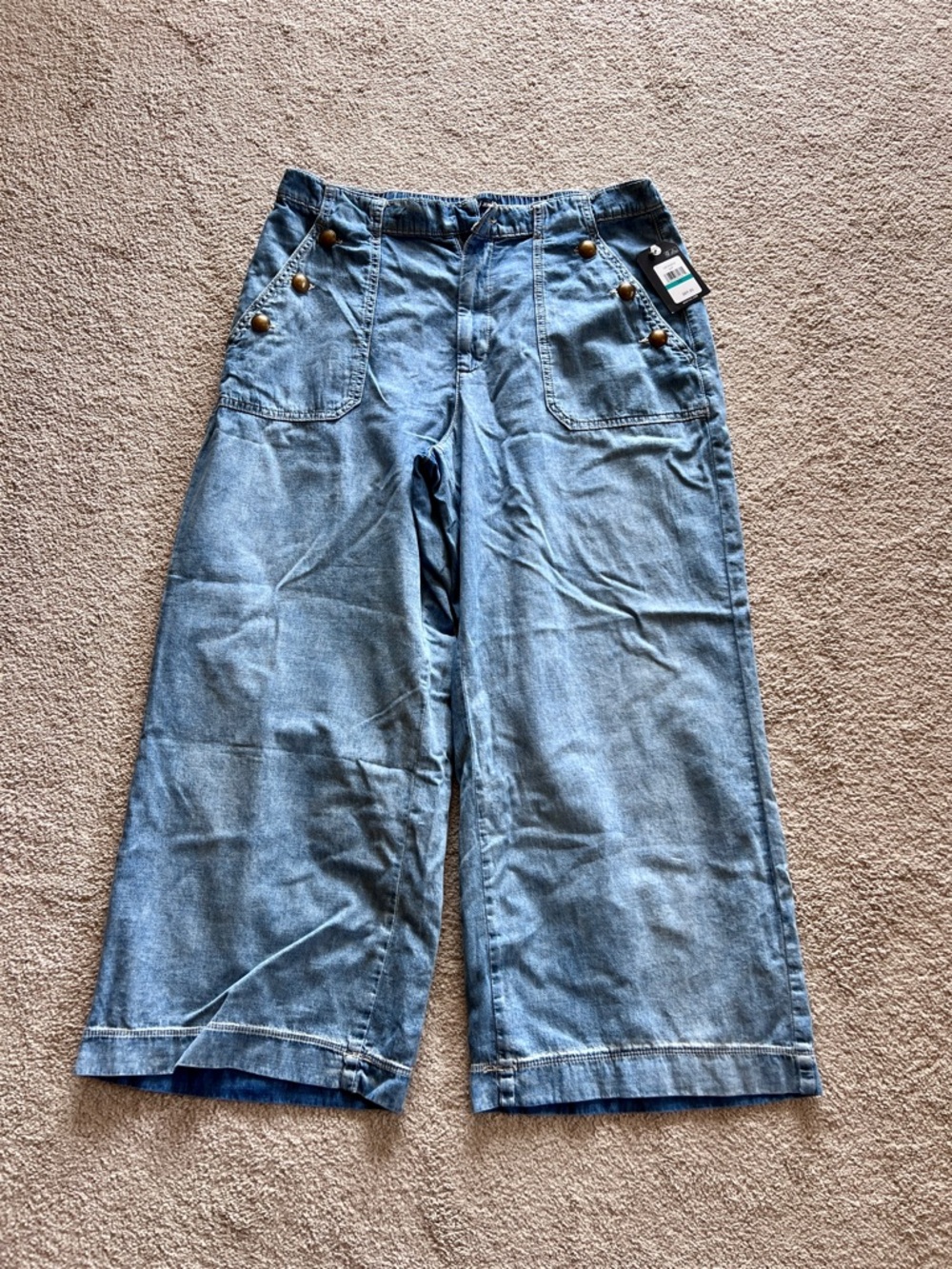 Nautica Jeans Women’s Size 16 Wide Leg Cropped Denim New With Tag